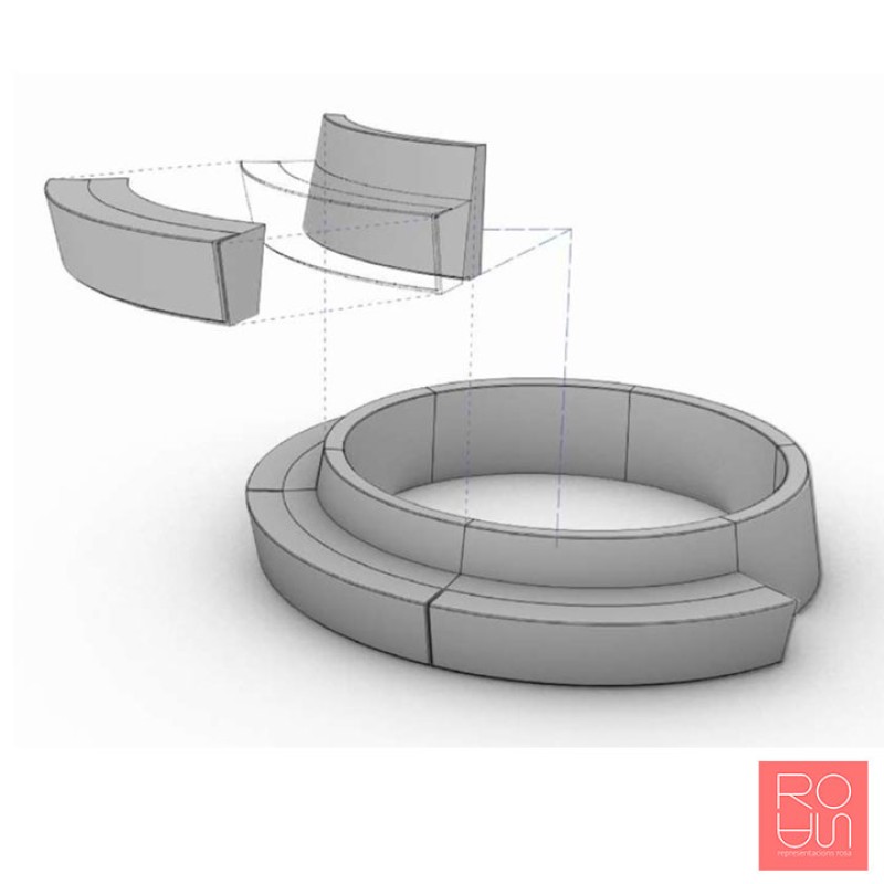 Banc-Jardinera Corba de Formigó Bruixes